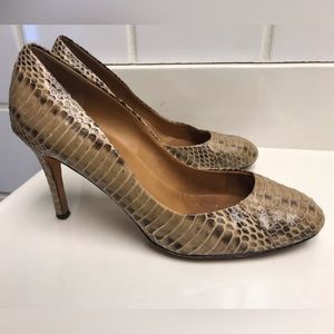 Ann Taylor faux snakeskin leather pumps